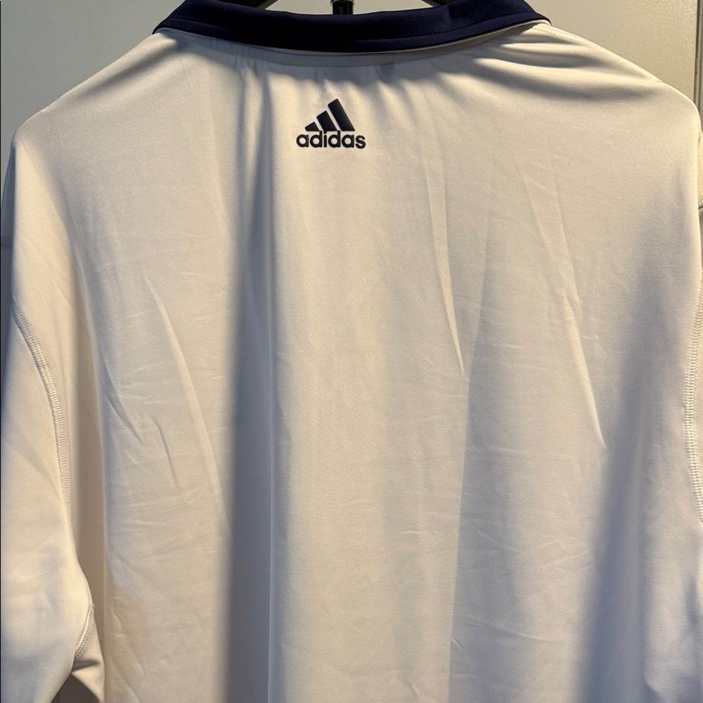 adidas White and Navy Zip Up Sweater - Picture 6 of 7